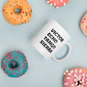 VETS Black letter Coffee mug